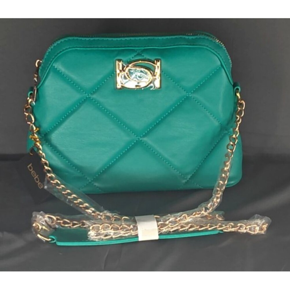 NWT Bebe Mini Gio Dome Quilted Cross Body Bag Teal RV $99